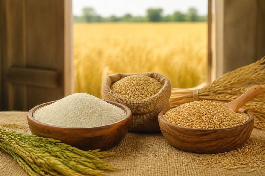 Organic rice and wheat