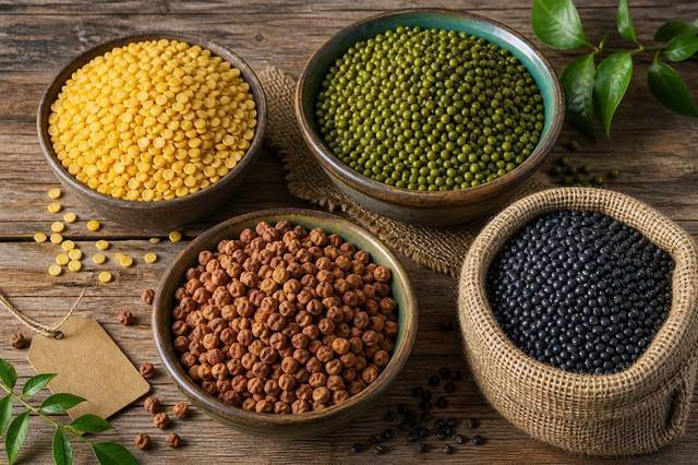 Organic pulses spices and grains
