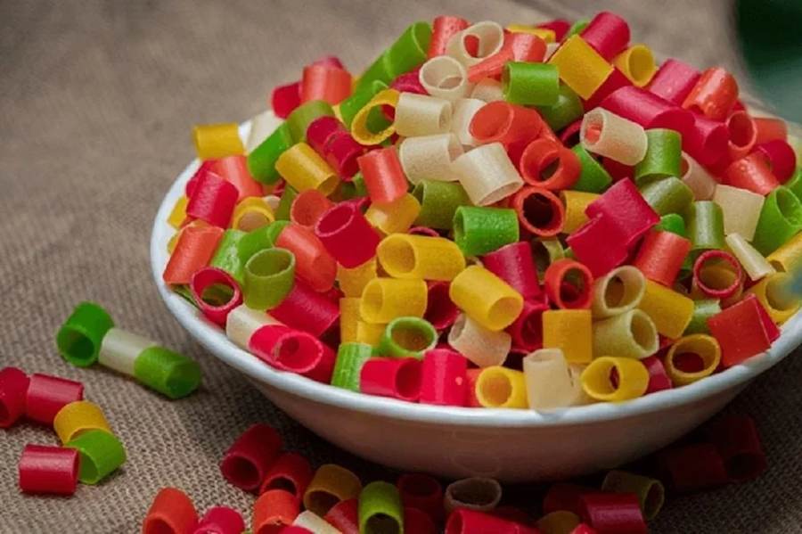 Multicolor nulli papad and fryums varieties