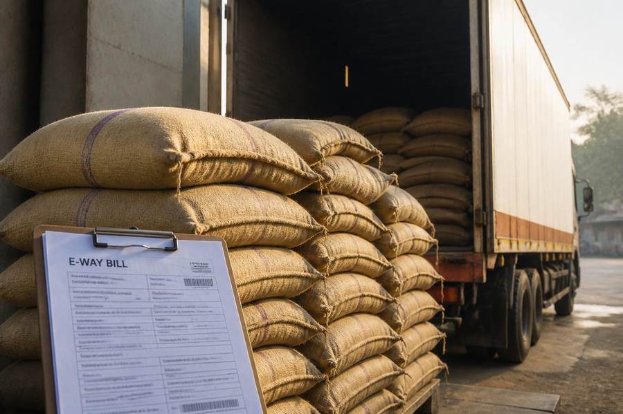 Dispatch of packed agri bags