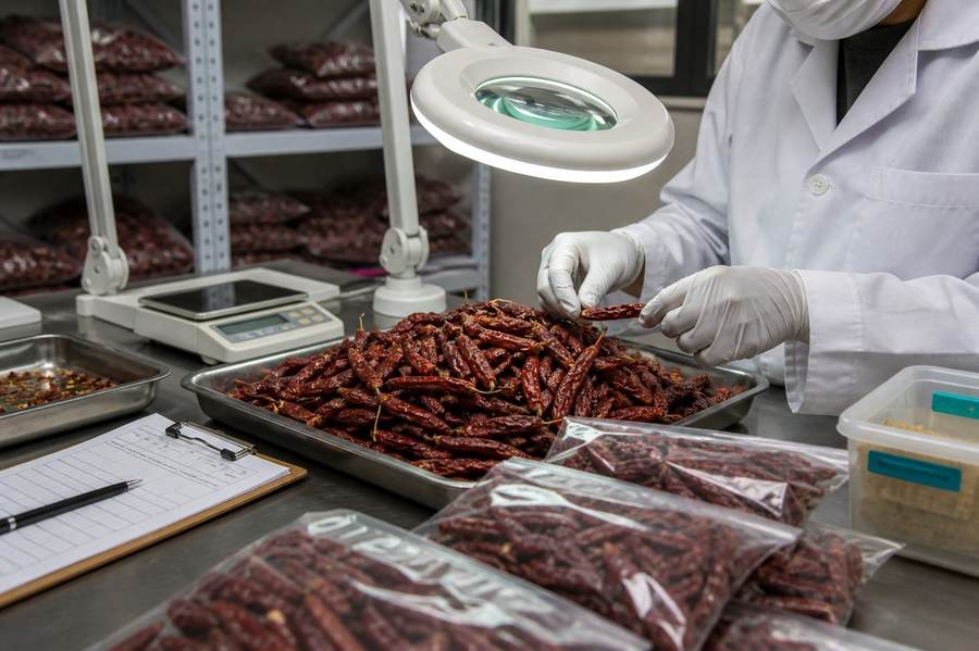 Quality inspection of dry chilli